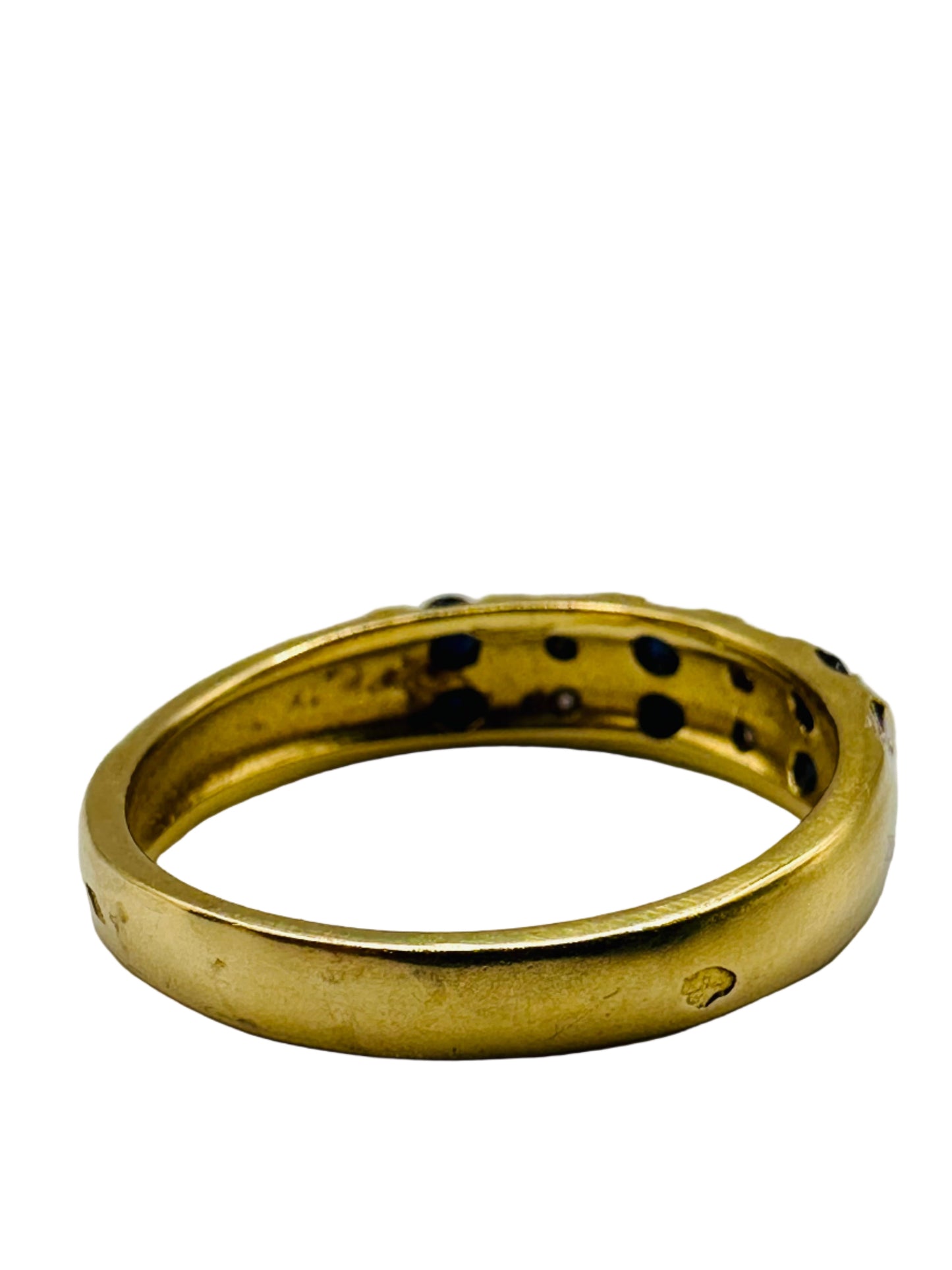 Alliance Demi Jonc Saphir et Diamants Or 750/1000