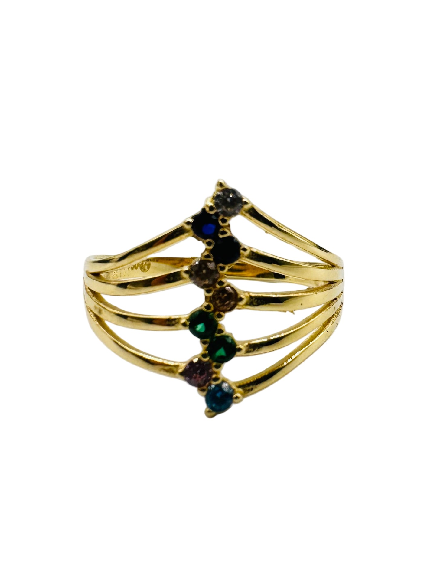 Bague Multicolore en Or Jaune 18 Carats
