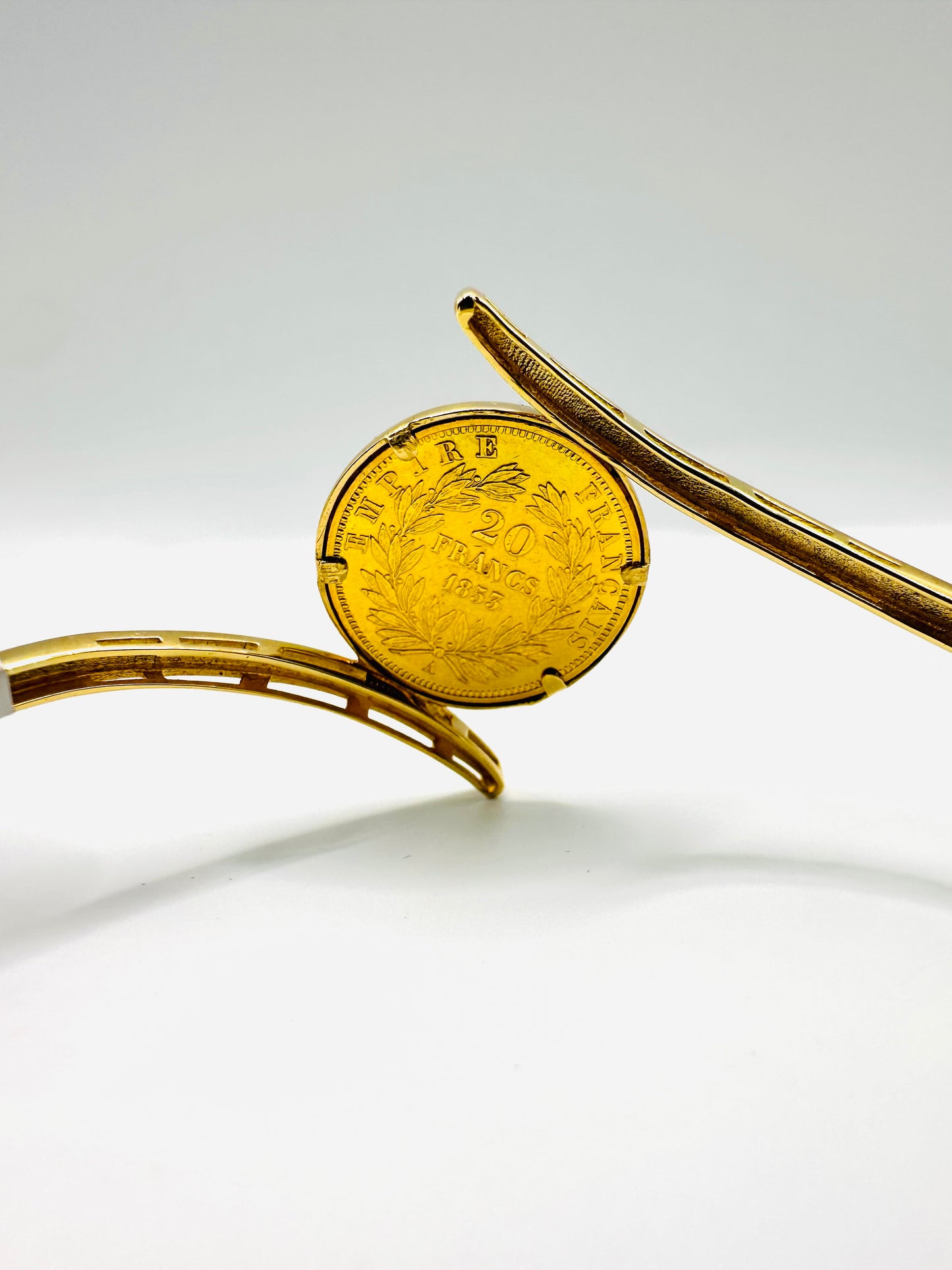 Bracelet porte-pièce « Napoléon »Or 18K & Pièce 20 Francs Or 21,6K