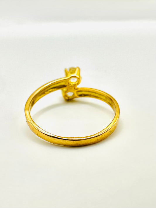 Alliance “Toi et Moi” en Or Jaune 18 Carats