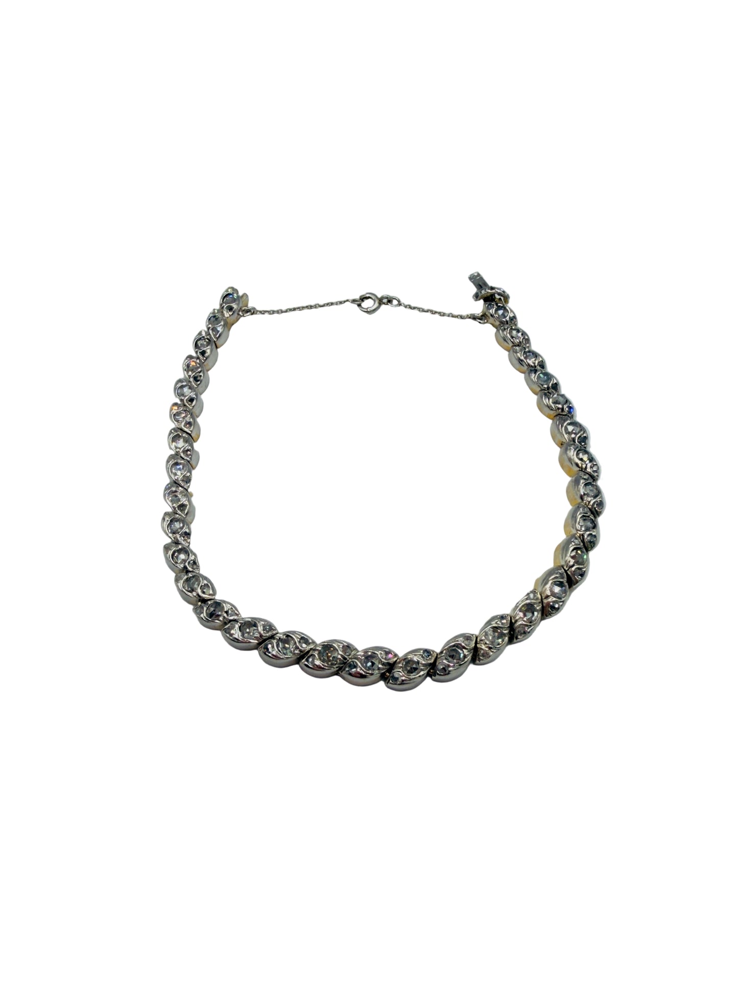 Bracelet deux Or et Diamants taille rose Or 750/1000