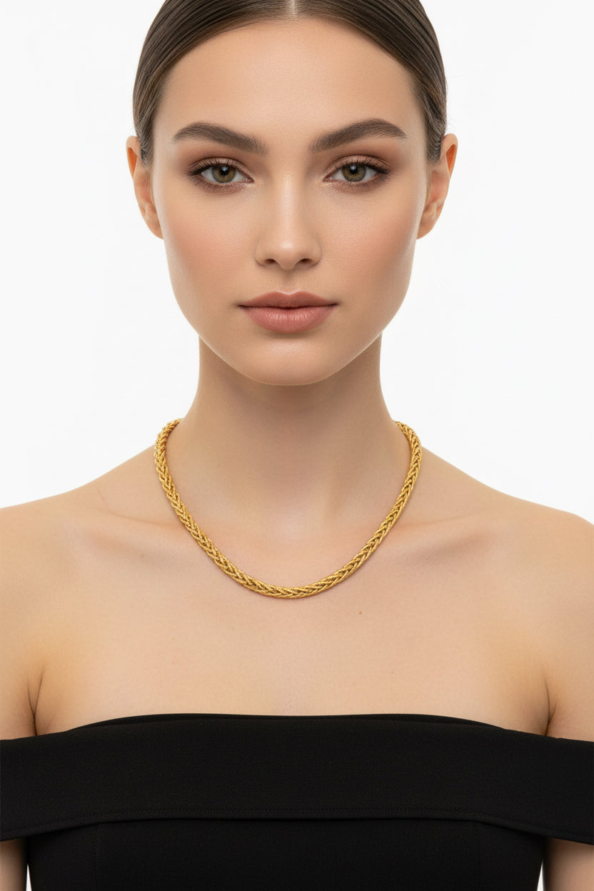 Collier en maille Palmier Or 750/1000