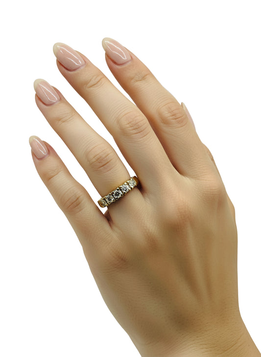 Alliance Diamant Demi Jonc Or 750/1000