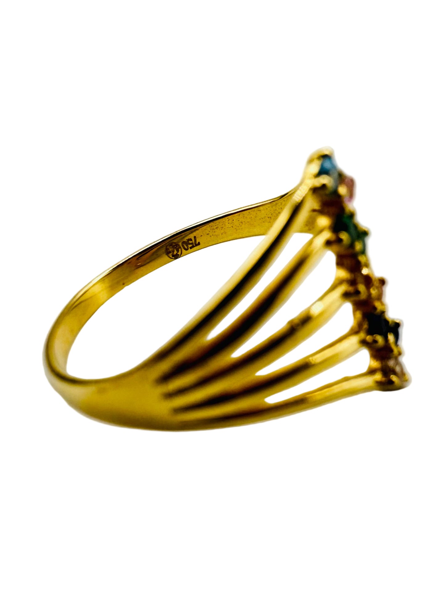 Bague Multicolore en Or Jaune 18 Carats