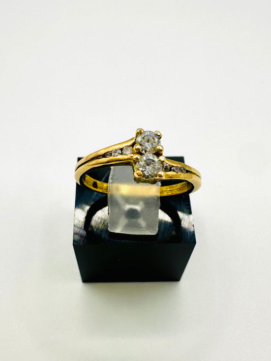 Alliance “Toi et Moi” en Or Jaune 18 Carats