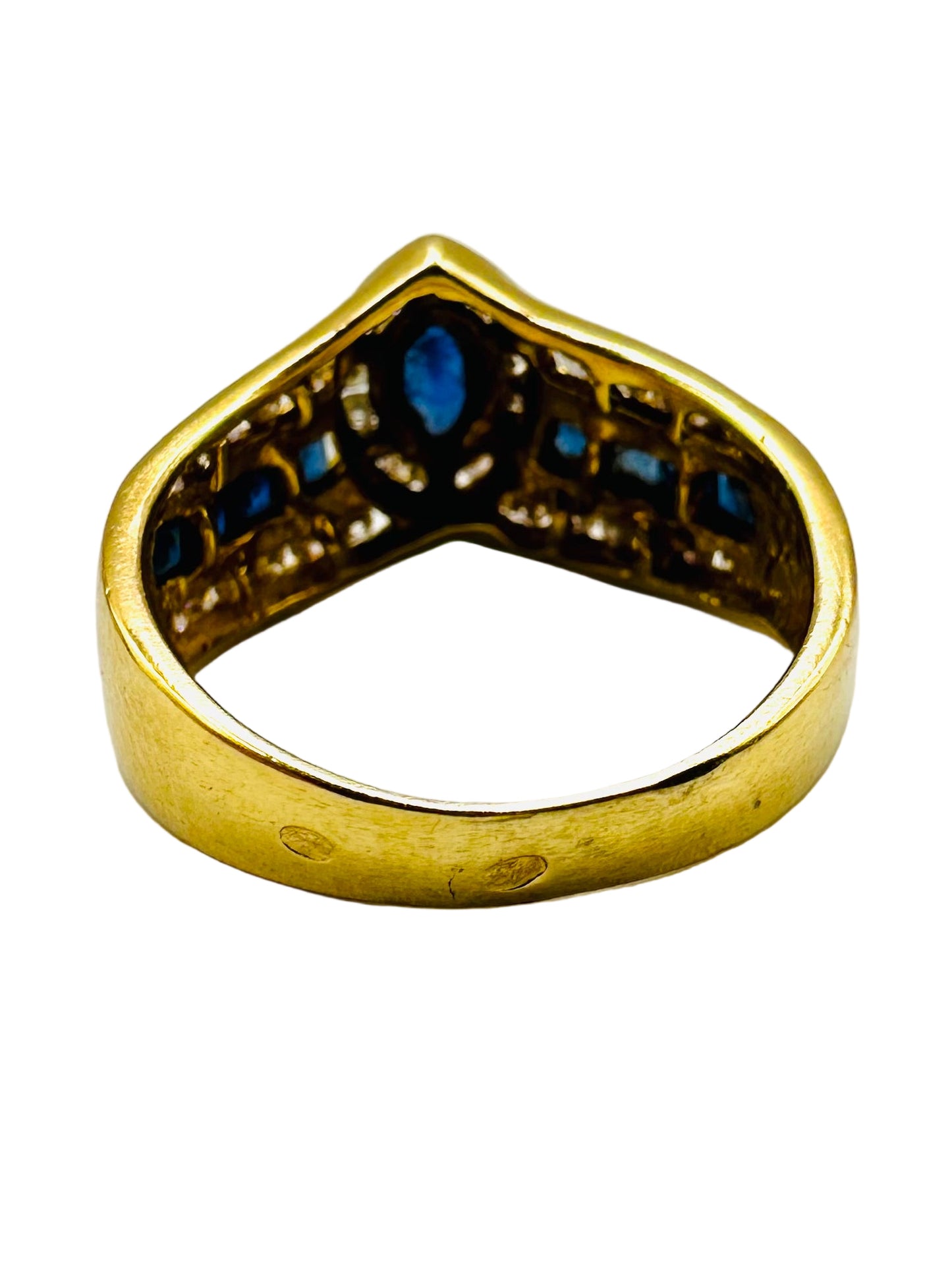 Bague diamant et Saphir or 750/1000