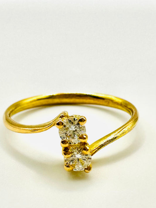 Alliance “Toi et Moi” en Or Jaune 18 Carats