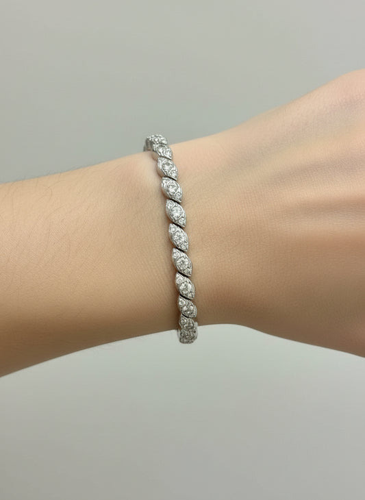 Bracelet deux Or et Diamants taille rose Or 750/1000