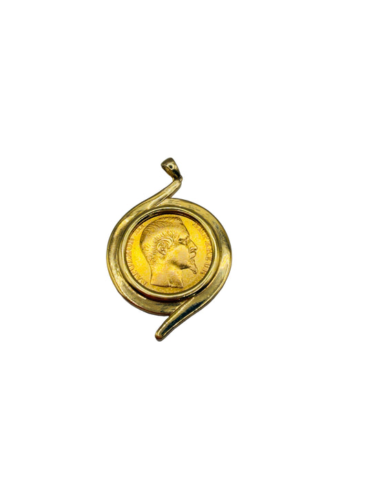 Pendentif porte-pièce Napoléon 20 Francs- en or 18 & 21.6 carats