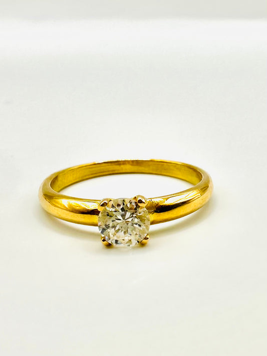 Solitaire en Or Jaune 18 Carats
