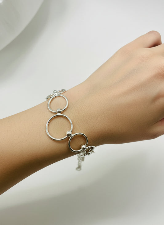Bracelet Femme en Argent 925 – Cercles Dégradés