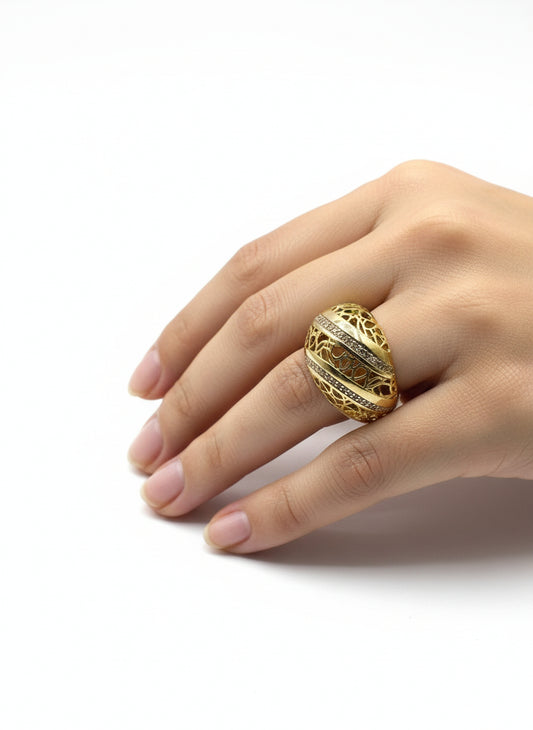 Bague Bombée en Or Jaune 18 Carats