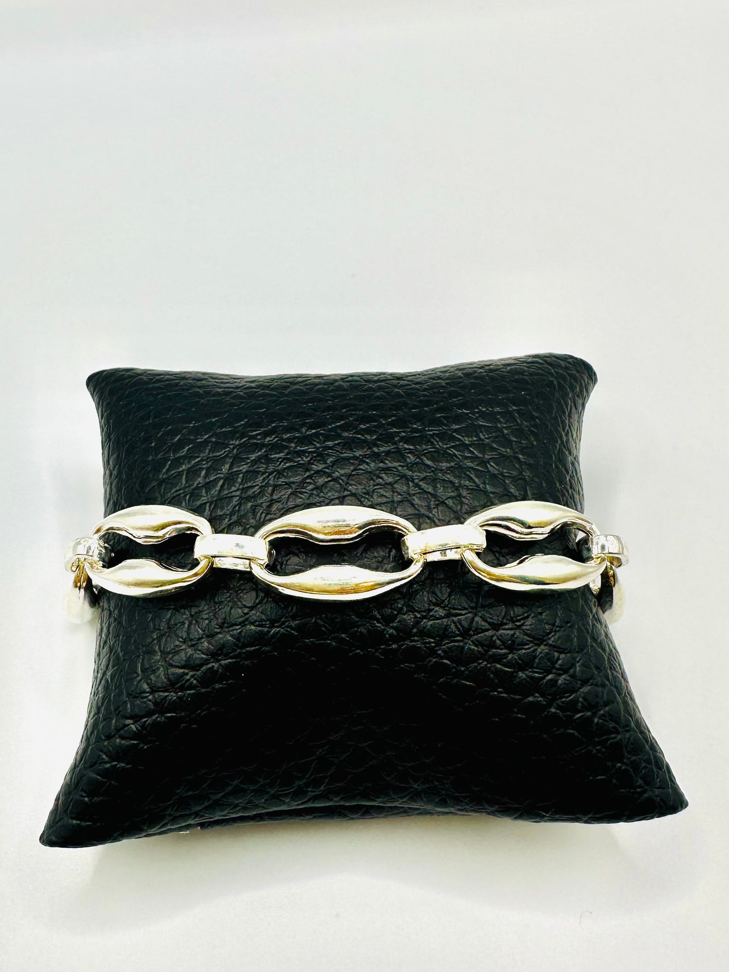 Bracelet homme en argent 925 maille graine de café angulaire