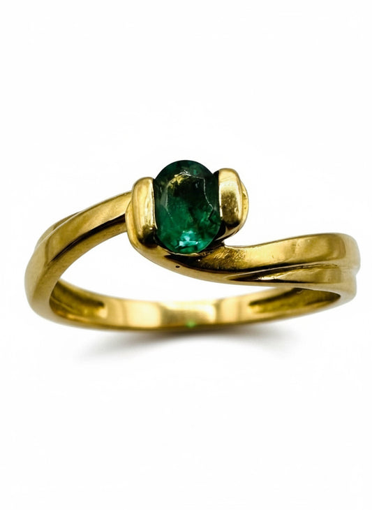 Bague Solitaire Émeraude Or 750/1000