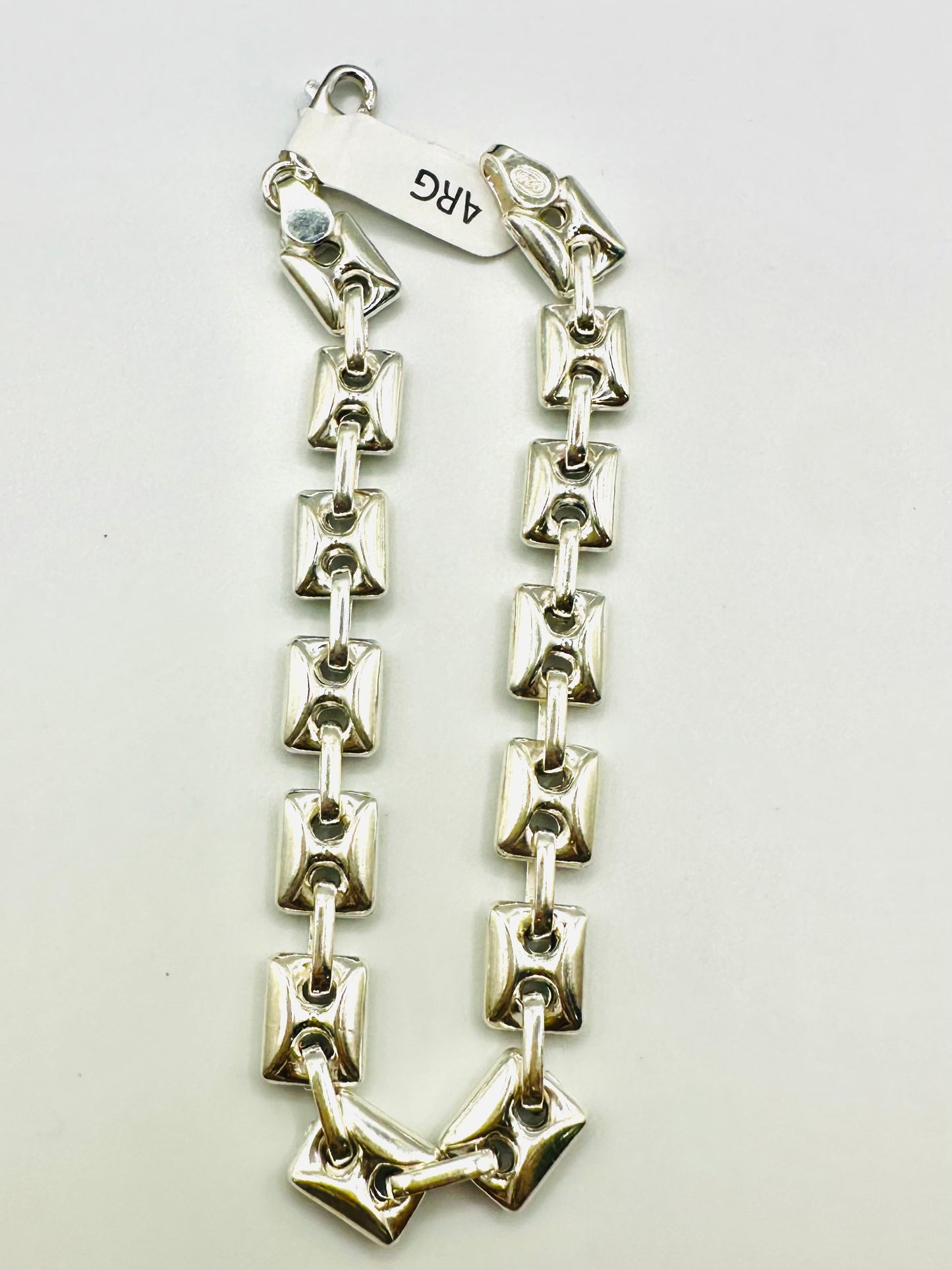 Bracelet homme en argent 925 graine de café carrée