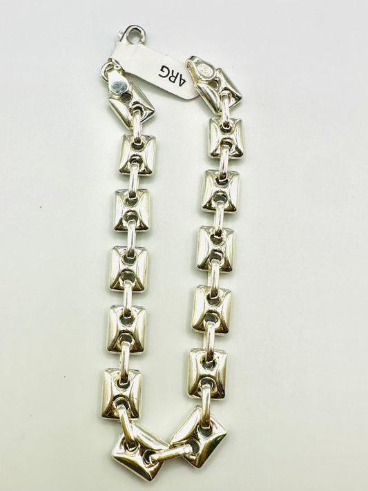 Bracelet homme en argent 925 graine de café carrée