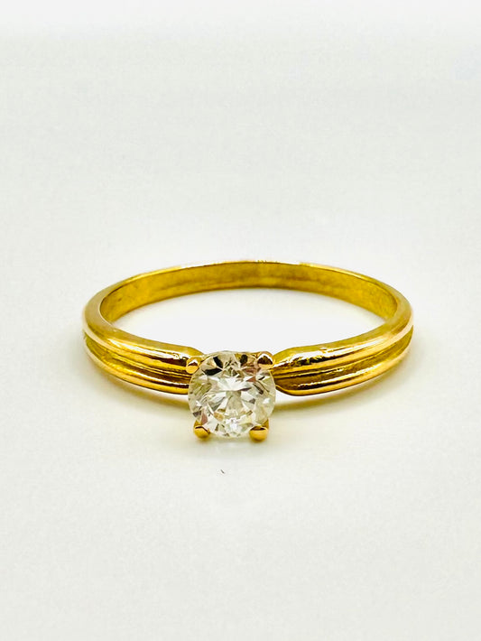 Solitaire en Or Jaune 18 Carats