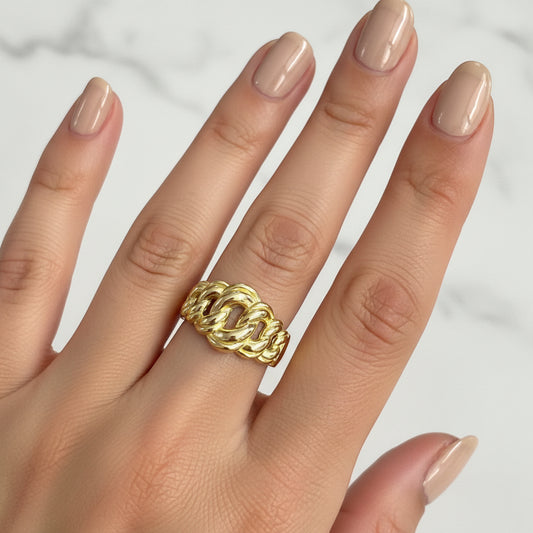 Bague Américaine pleine Or 750/1000
