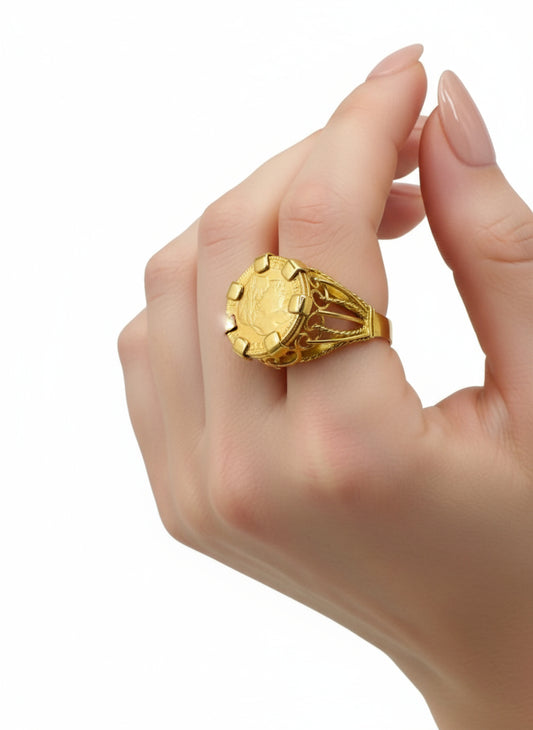 Bague Porte-Pièce “Napoléon” – Or 18 et 21 carats ~ 6 griffes