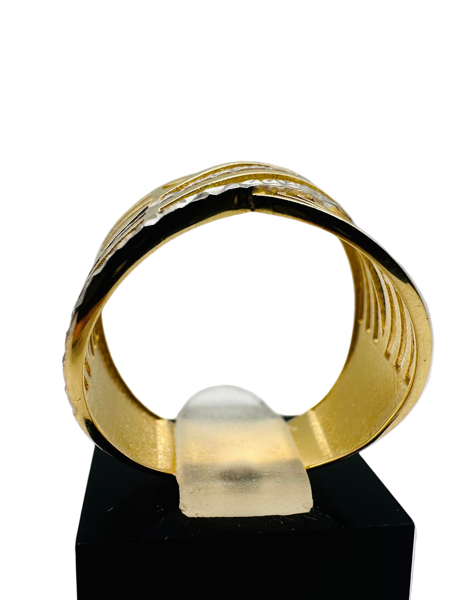 Bague ajourée entrelacée en Or Jaune 18 Carats