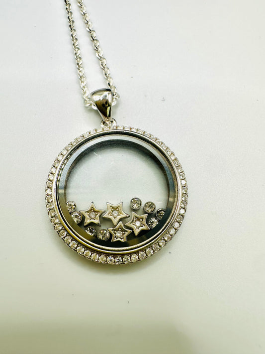 Chaîne en argent 925 avec pendentif “étoiles mobiles”
