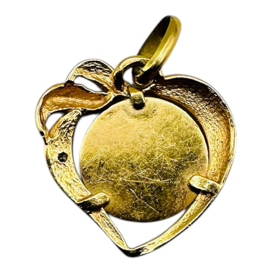 Pendentif Cœur « Je t’aime plus qu’hier, moins que demain » Or 18k