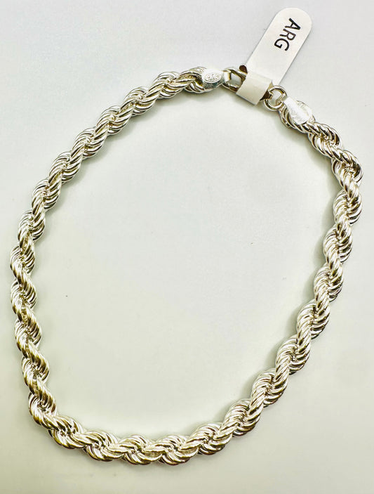 Bracelets homme en argent 925 corda torsadée