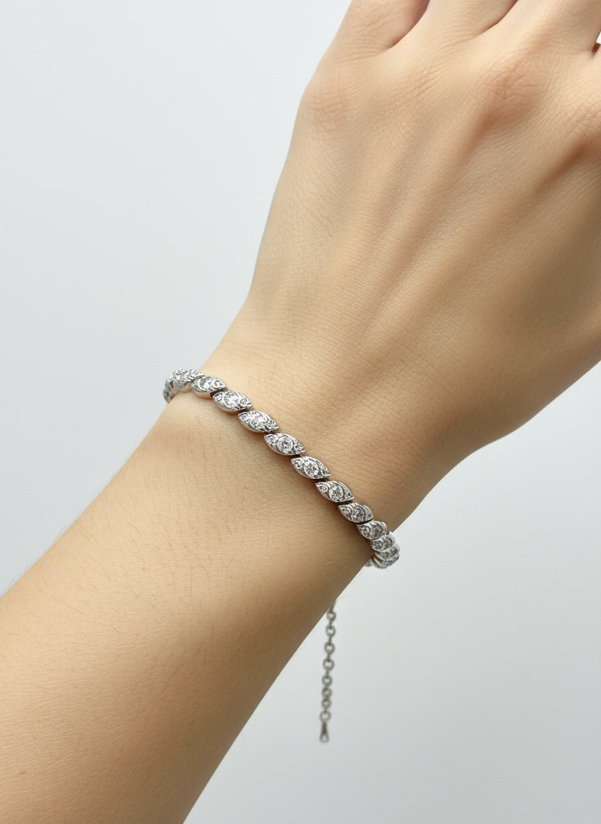 Bracelet deux Or et Diamants taille rose Or 750/1000