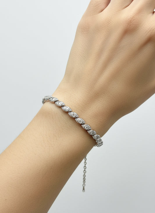 Bracelet deux Or et Diamants taille rose Or 750/1000