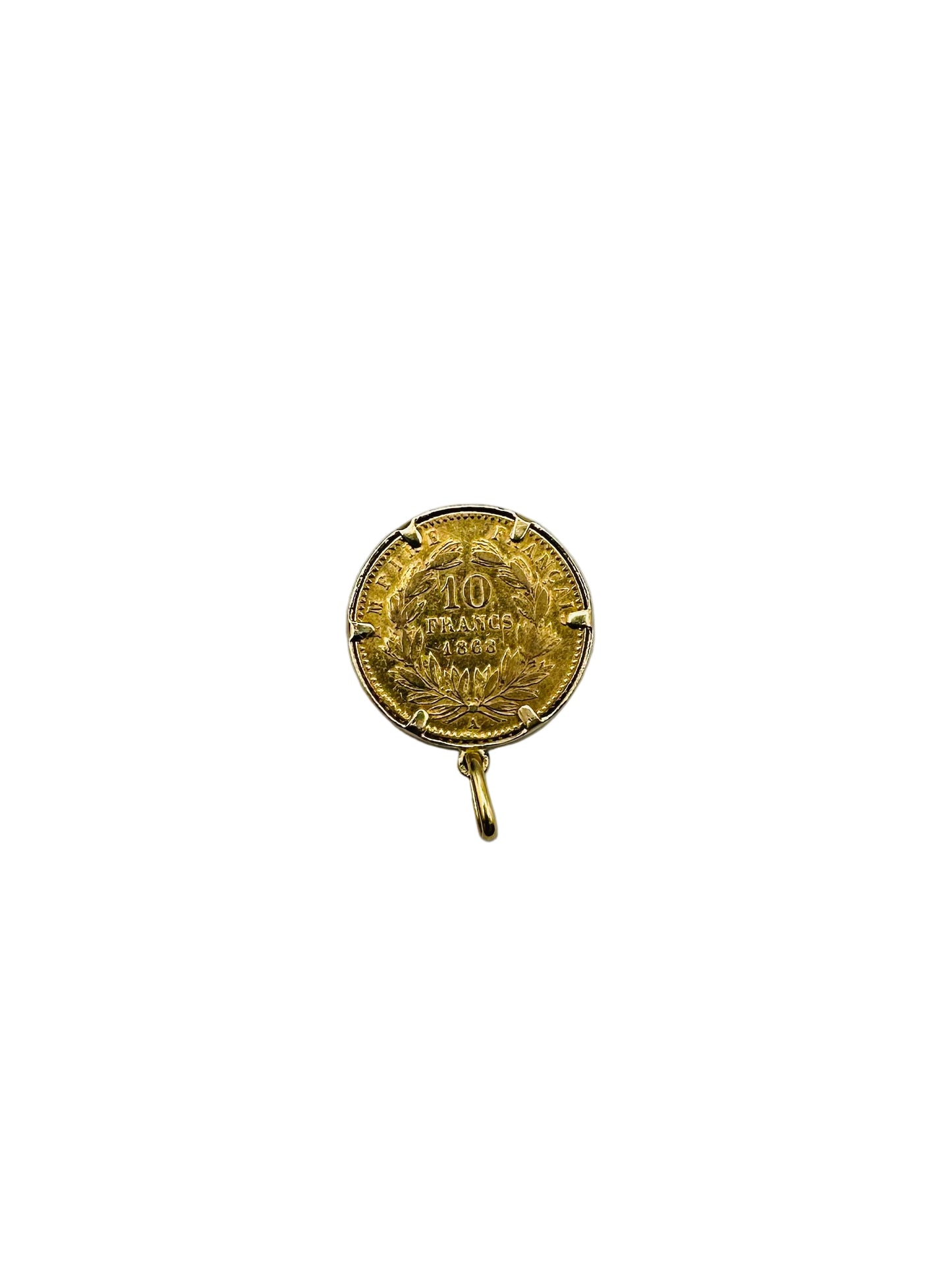 Pendentif porte-pièce Napoléon 10 Francs – Or 18 & 21.6 Carats