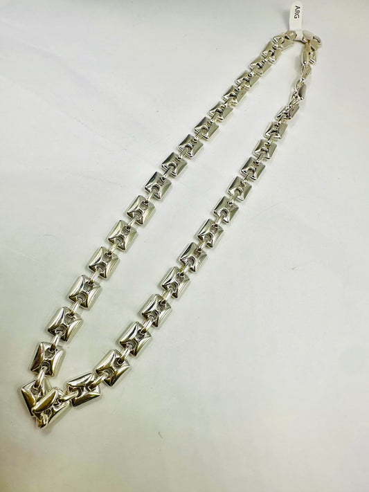 Chaîne homme en argent 925 grandes graines de café carrée