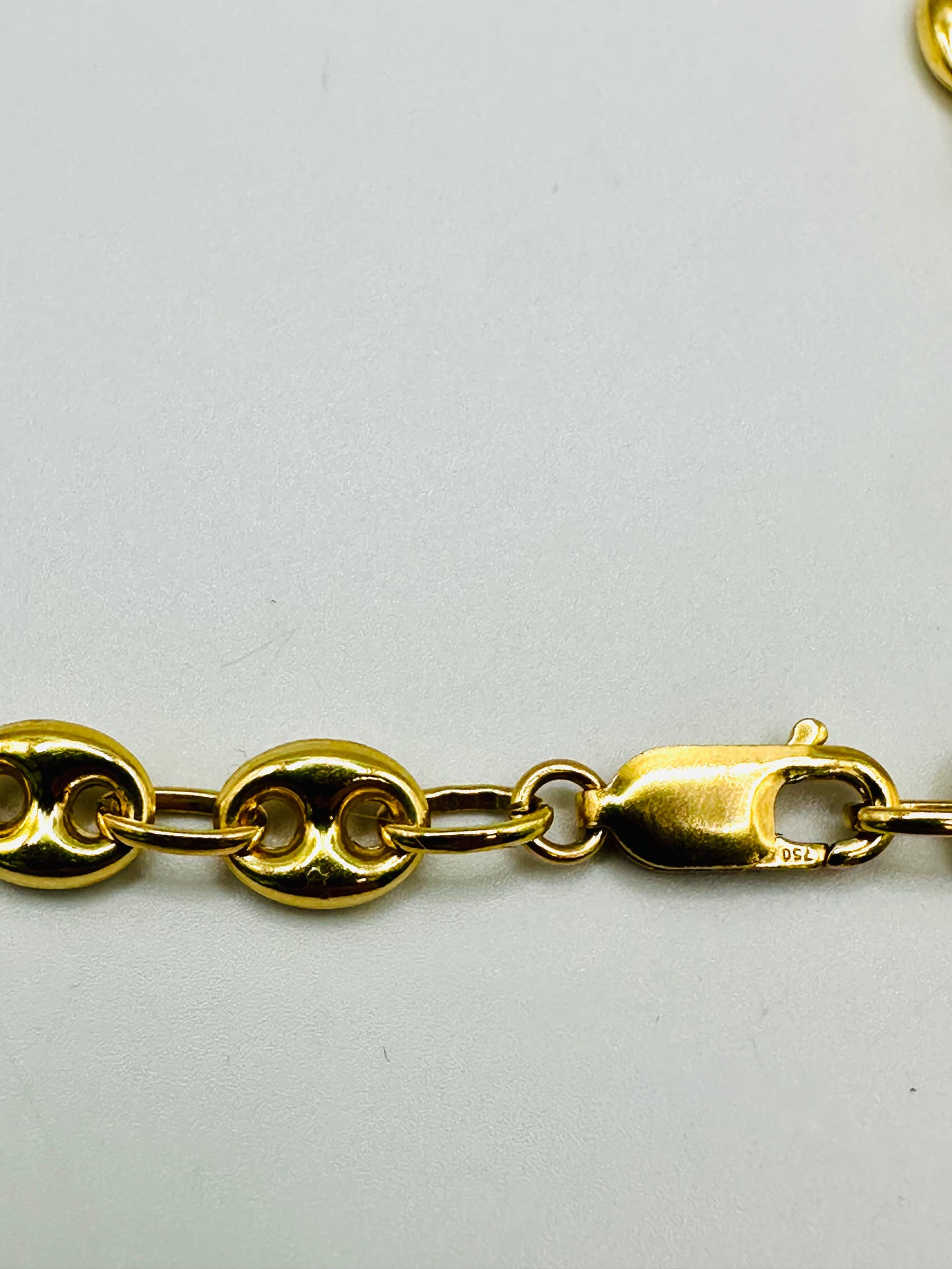 Chaîne maille graine de café Or 750/1000