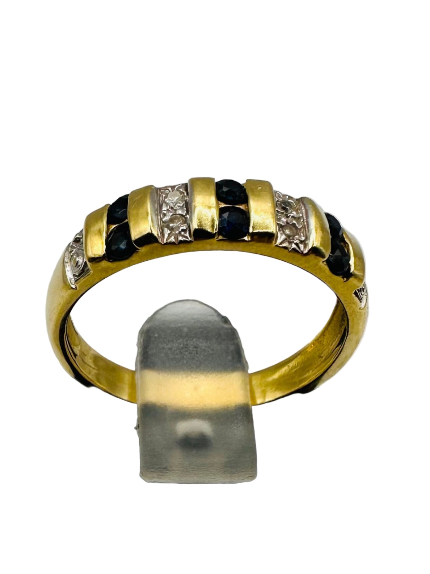 Alliance Demi Jonc Saphir et Diamants Or 750/1000