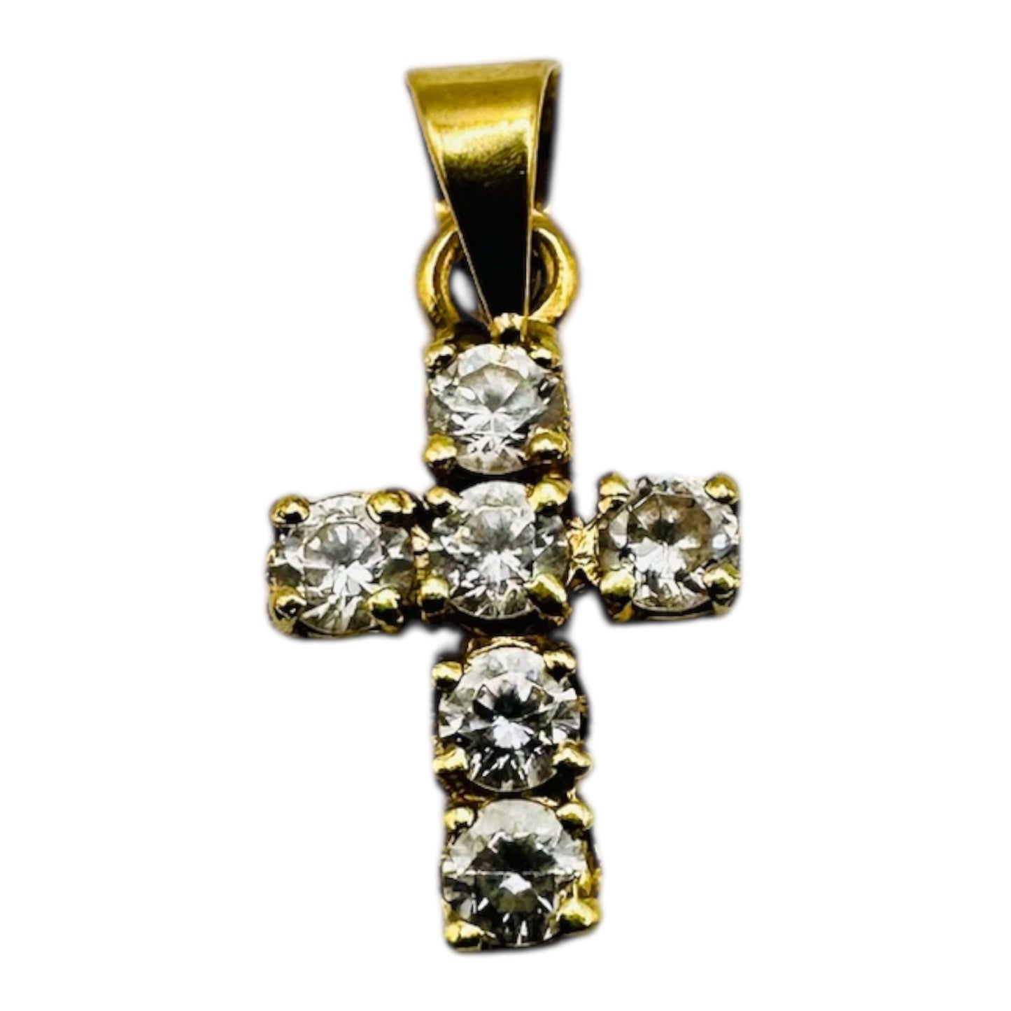 Pendentif Petite Croix Sertie Or 18K