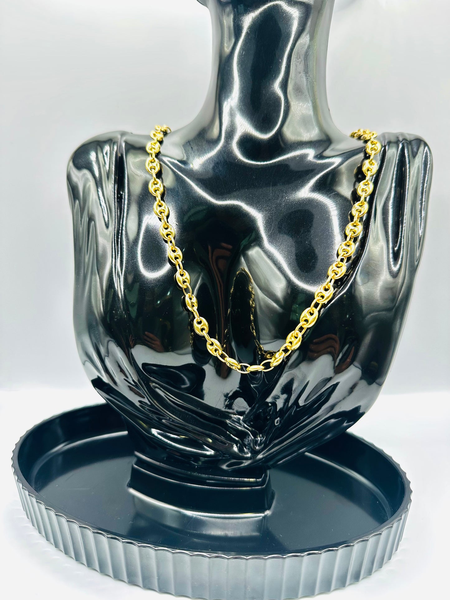 Chaîne maille graine de café Or 750/1000
