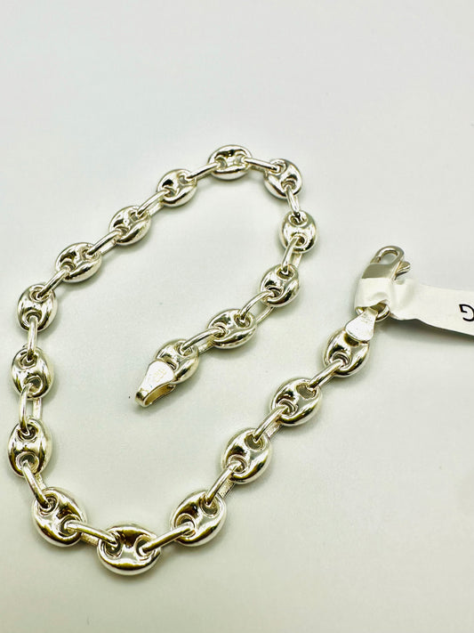 Bracelet homme en argent 925 petites graines de cafés