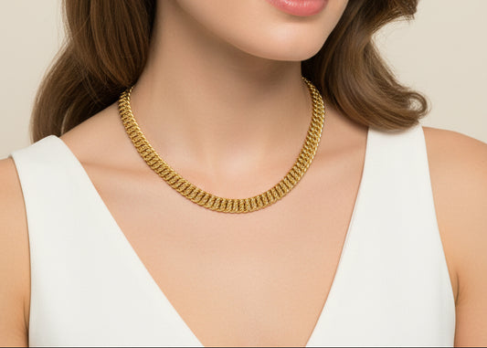 Chaîne maille américaine en chute Or 750/1000