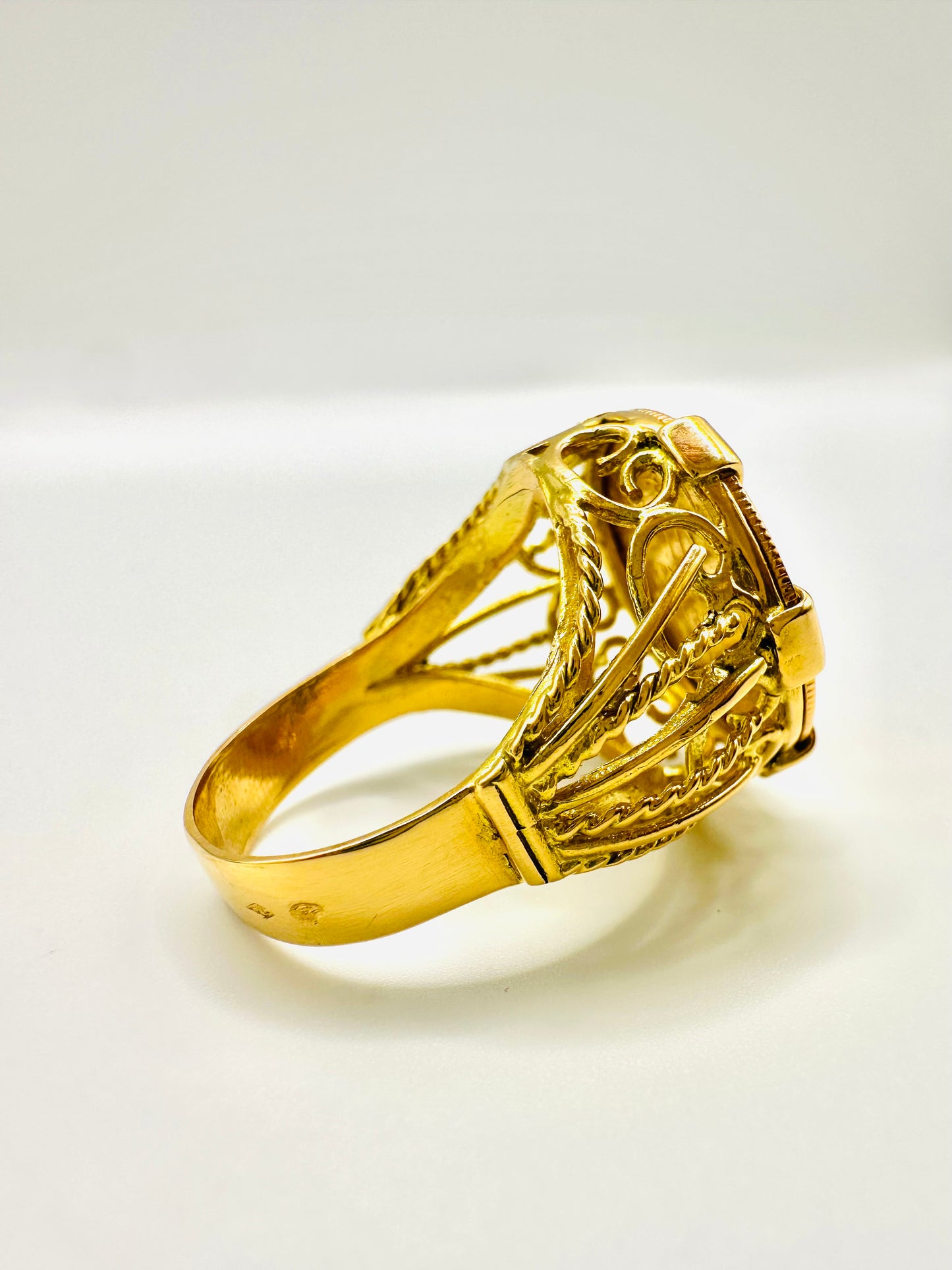 Bague Porte-Pièce “Napoléon” – Or 18 et 21 carats ~ 6 griffes