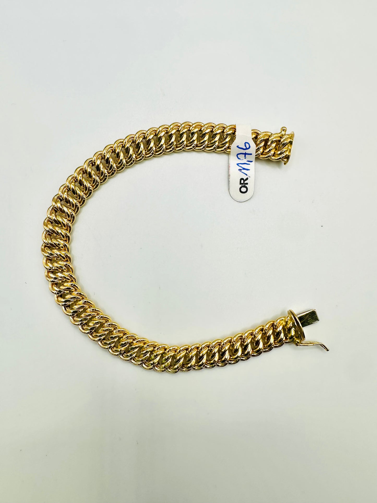 Gourmette maille américaine droite Or 750/1000