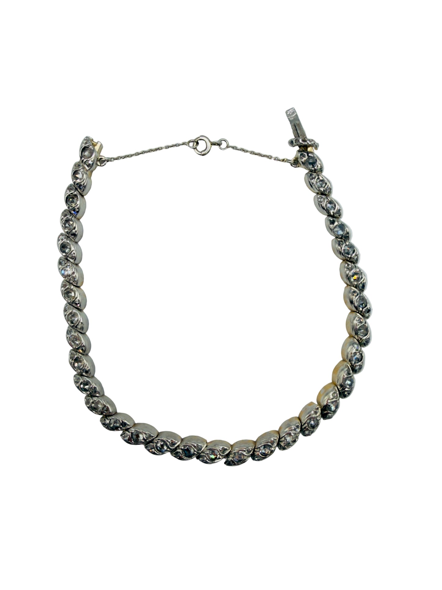 Bracelet deux Or et Diamants taille rose Or 750/1000