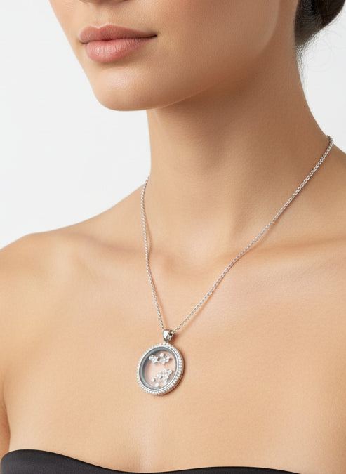 Chaîne en argent 925 avec pendentif “étoiles mobiles”