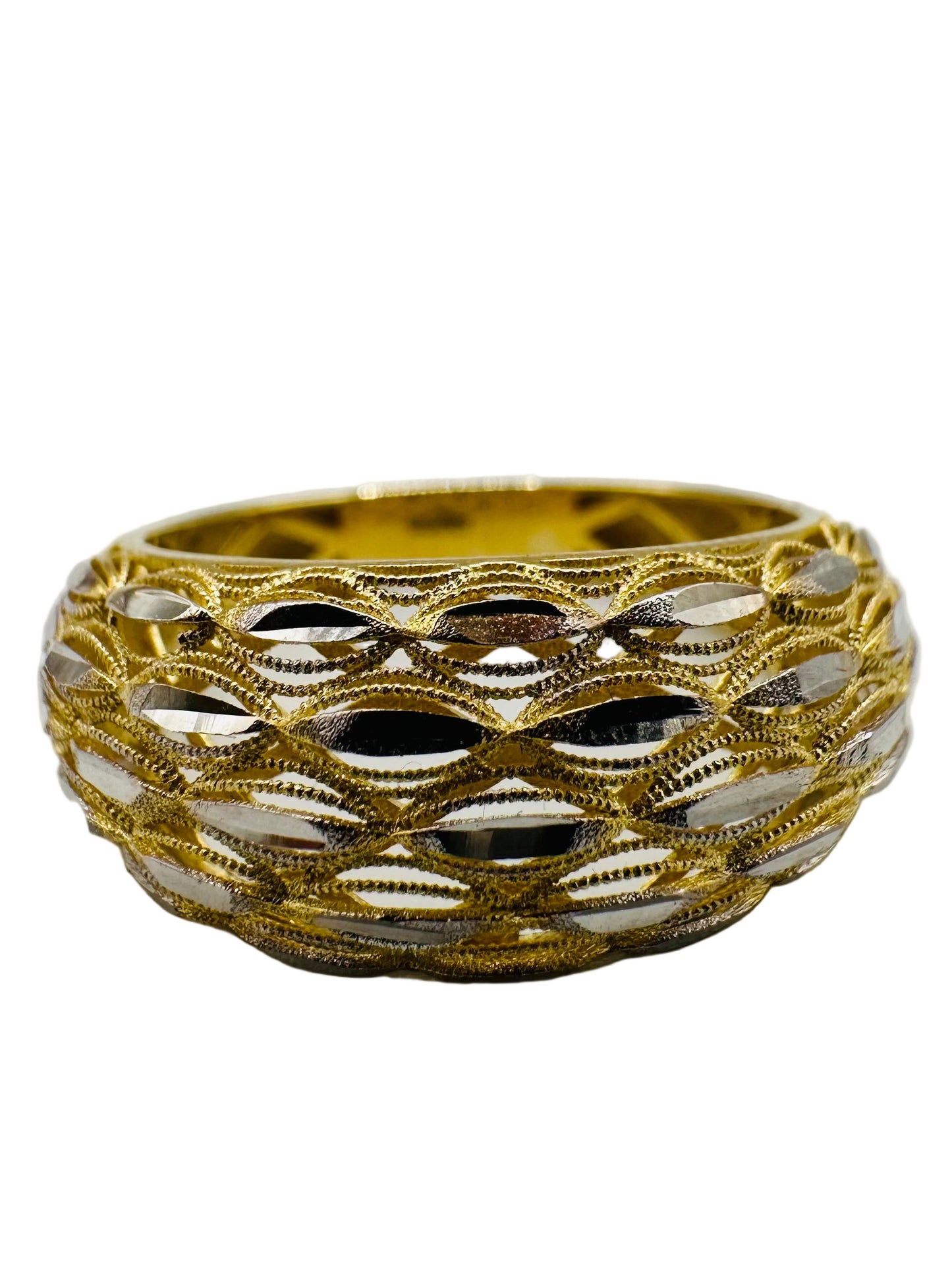 Bague Bombée en Or Jaune 18 Carats