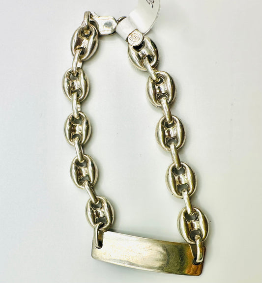 Bracelet homme en argent 925 graine de café personnalisable