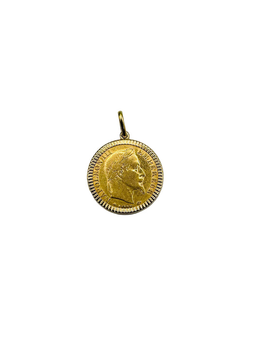 Pendentif porte-pièce Napoléon 10 Francs – Or 18 & 21.6 Carats