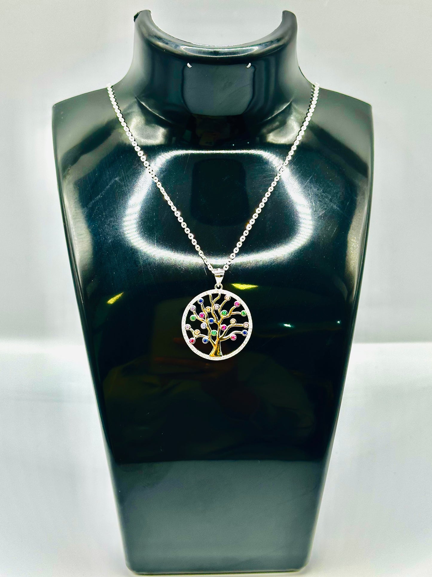Chaîne en argent 925 avec pendentif arbre de noah