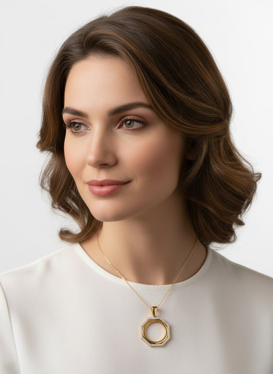 Pendentif Porte pièce Pour 10 Francs En Or 750/1000