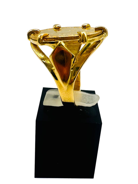 Bague Porte-Pièce “Napoléon 10 Francs” – Or 18 et 21 carats ~ 6 griffes