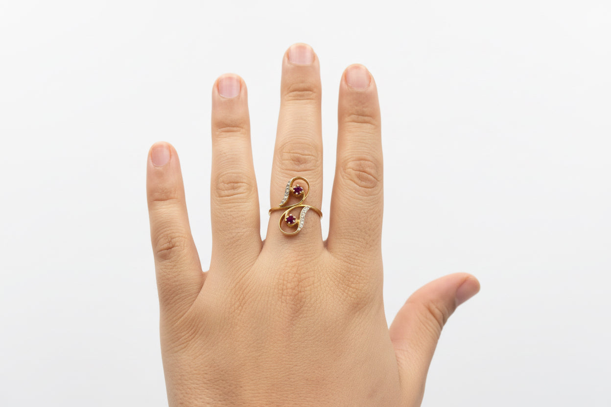 Bague rubis en or 750/1000