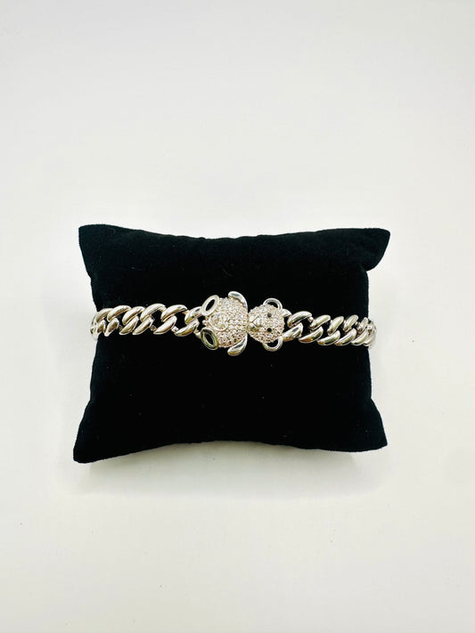 Bracelet Ourson & Perle En Argent 925