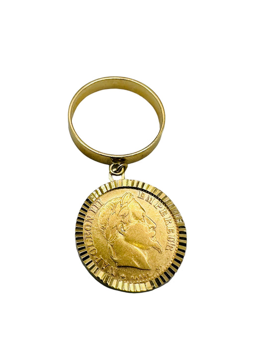 Bague Porte-Pièce Napoléon – 10 Francs Or 21,6&18 Carats